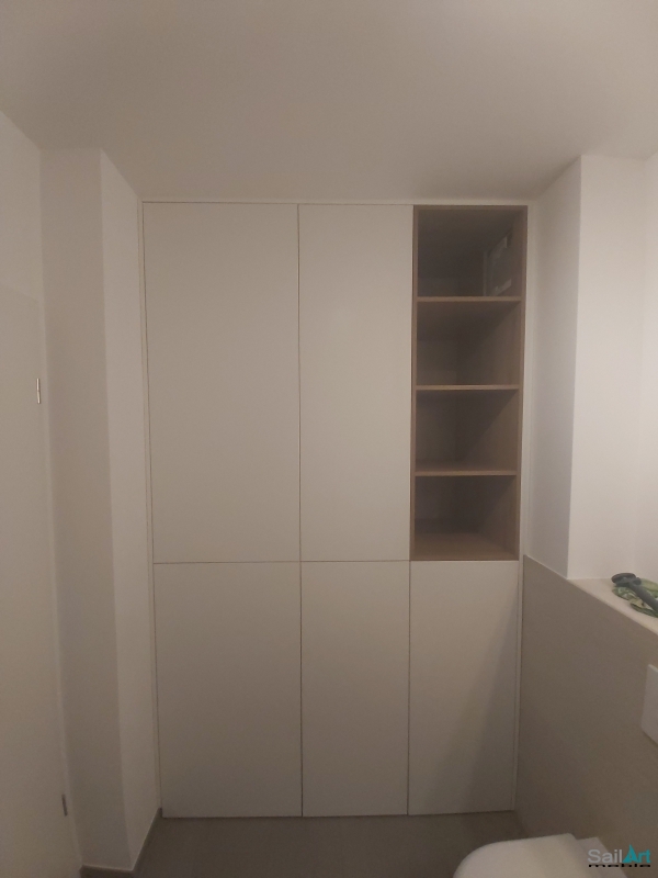 Zabudowa pralki i kosza na bieliznę