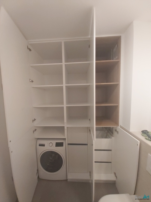 Zabudowa pralki i kosza na bieliznę